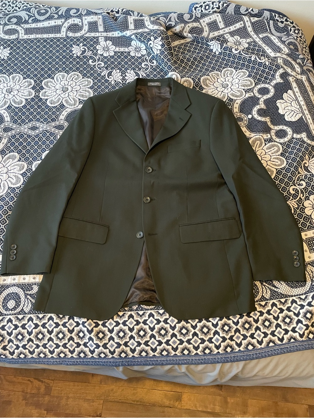 Profilo Studio Green 100% Wool 3 button Single Breasted Men's Blazer 38R